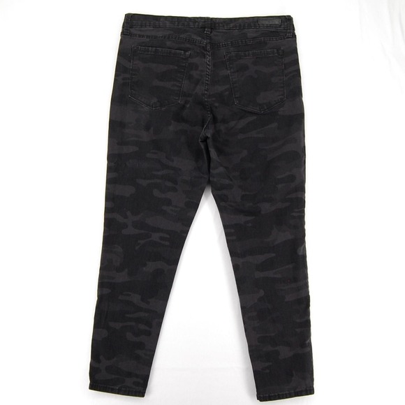 Social Standard By Sanctuary Jeans‎ Womens 14 Black Camo Skinny Ankle Stretch - Picture 6 of 16